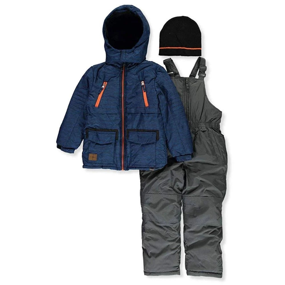 Royal Blue Boys Zip Snowsuit Hat Set Z343
