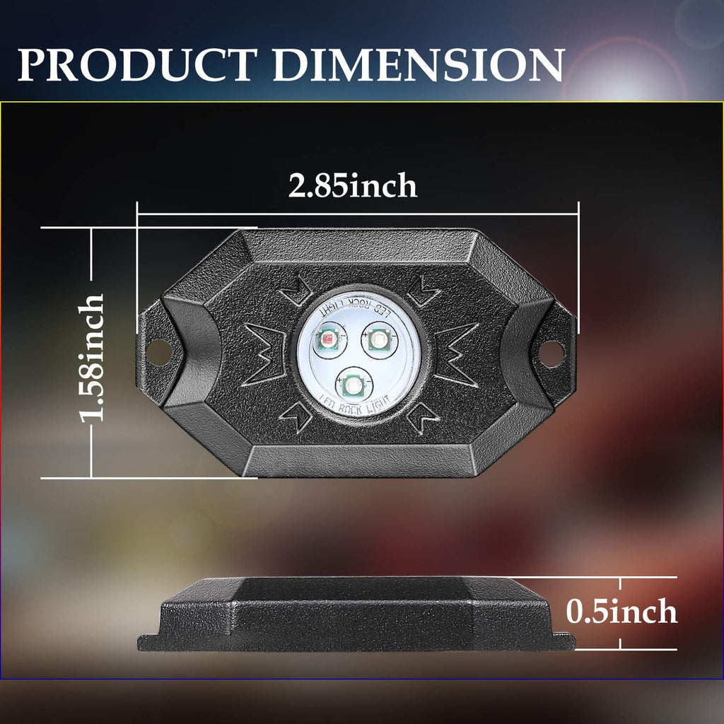 8 Pods Multicolor LED Rock Light Kit Pack of 2 Z666