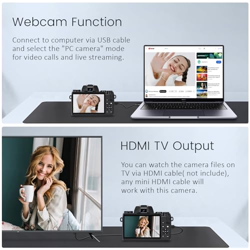 4K 64MP WiFi Touch Screen Digital Camera - Black B57413