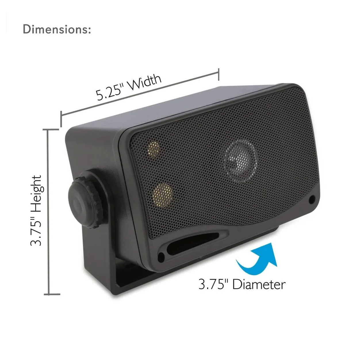 Black 3.5 Inch 3 Way Weatherproof Marine Speakers H850233