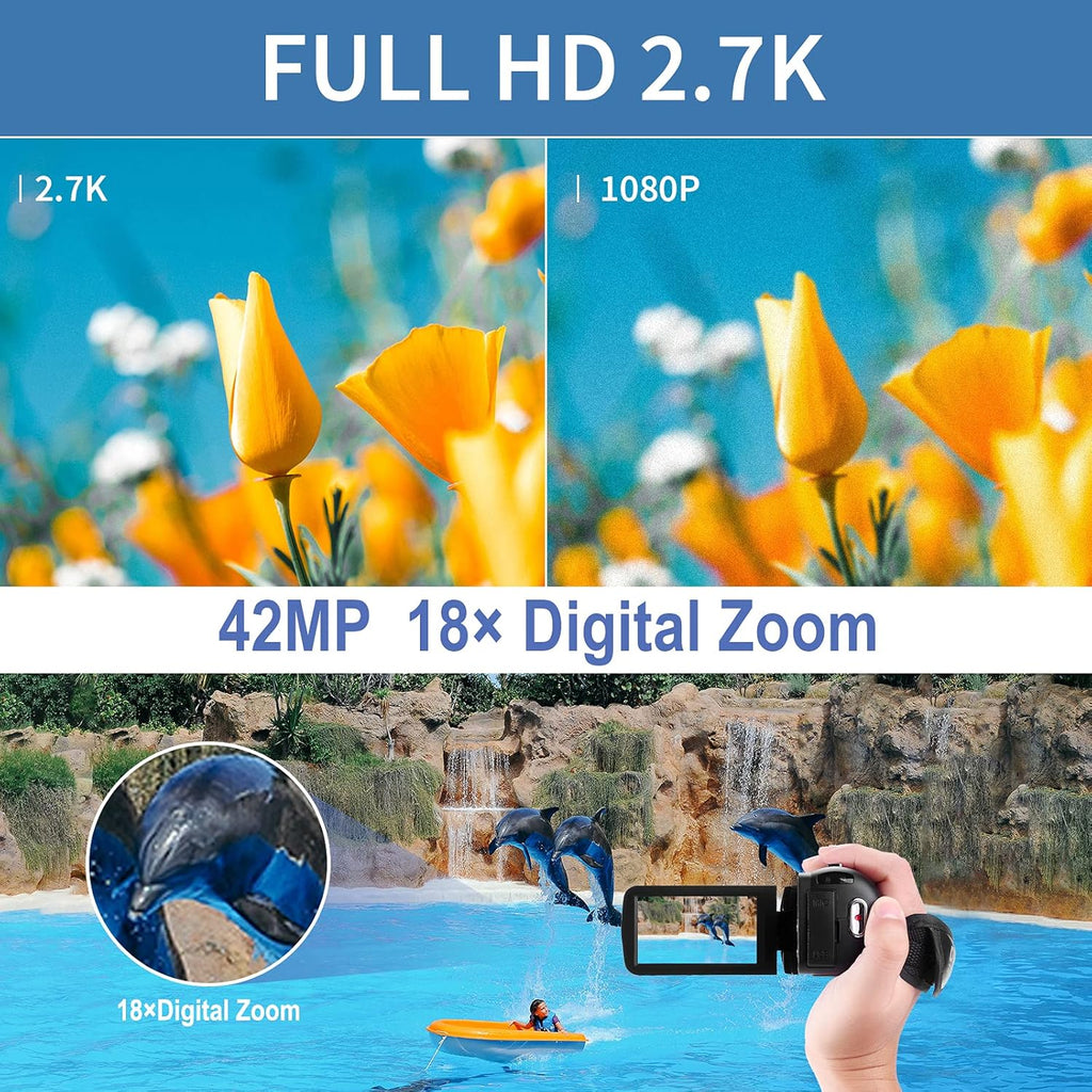 4K 60FPS Autofocus Digital Camera with WiFi, 32GB SD Card, 2 Batteries Z86888