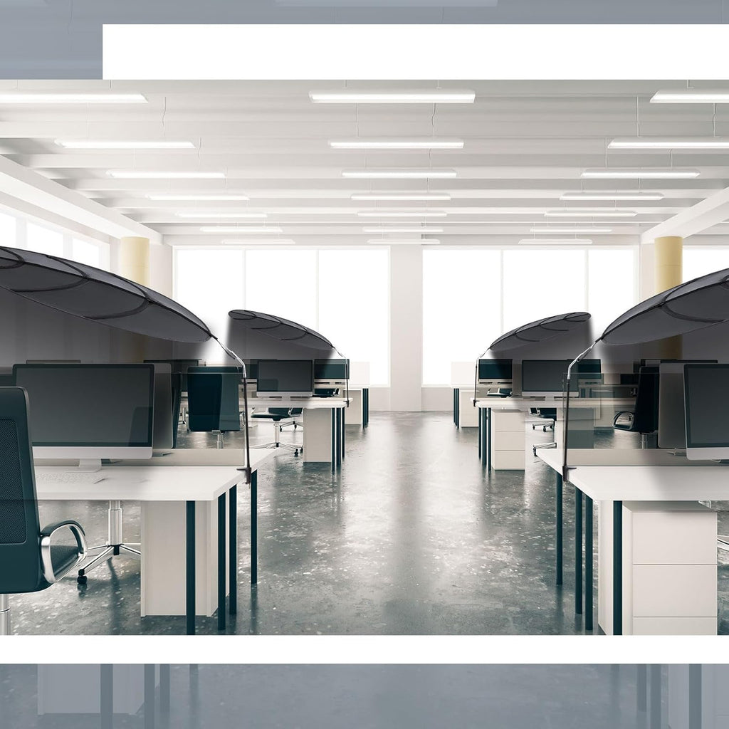 Black Adjustable Portable Cubicle Light Shade with Clamp H88407