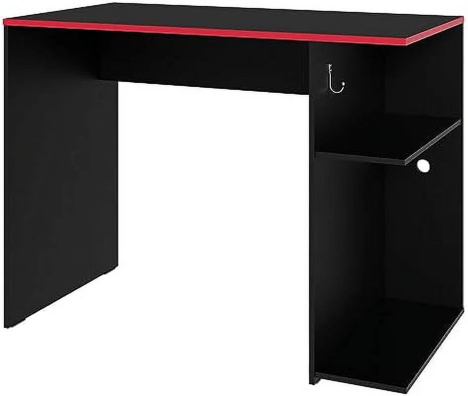 Compact Gaming Computer Desk with 2 Shelves and Monitor Stand U782