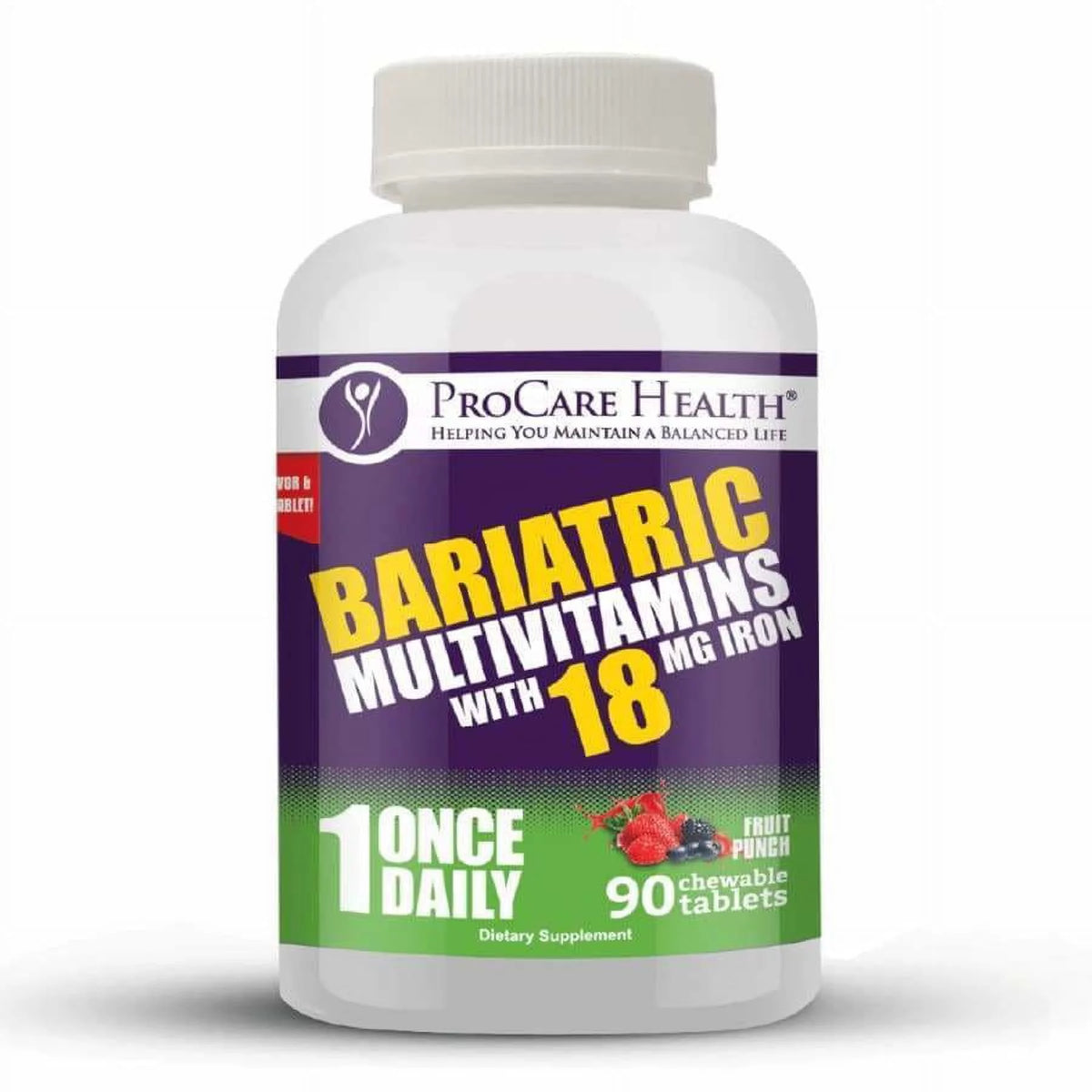 Bariatric MultiVitamin Chewable with Iron - Fruit Punch 90-Day Supply E43683