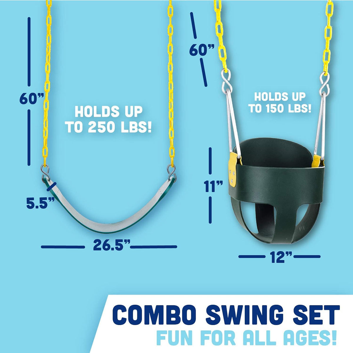 Green Full Bucket Swing Seat Pack of 2 I894272