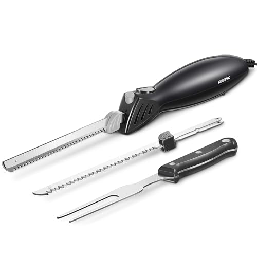 Black Electric Knife Set with 2 Blades and Fork Q79682