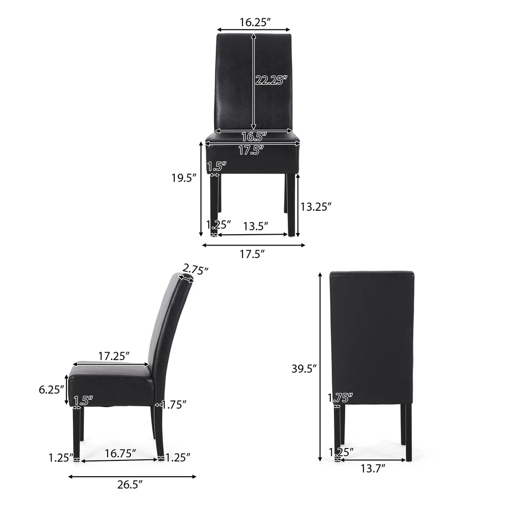 Faux Leather Upholstered Dining Chairs Set of 6 Q283