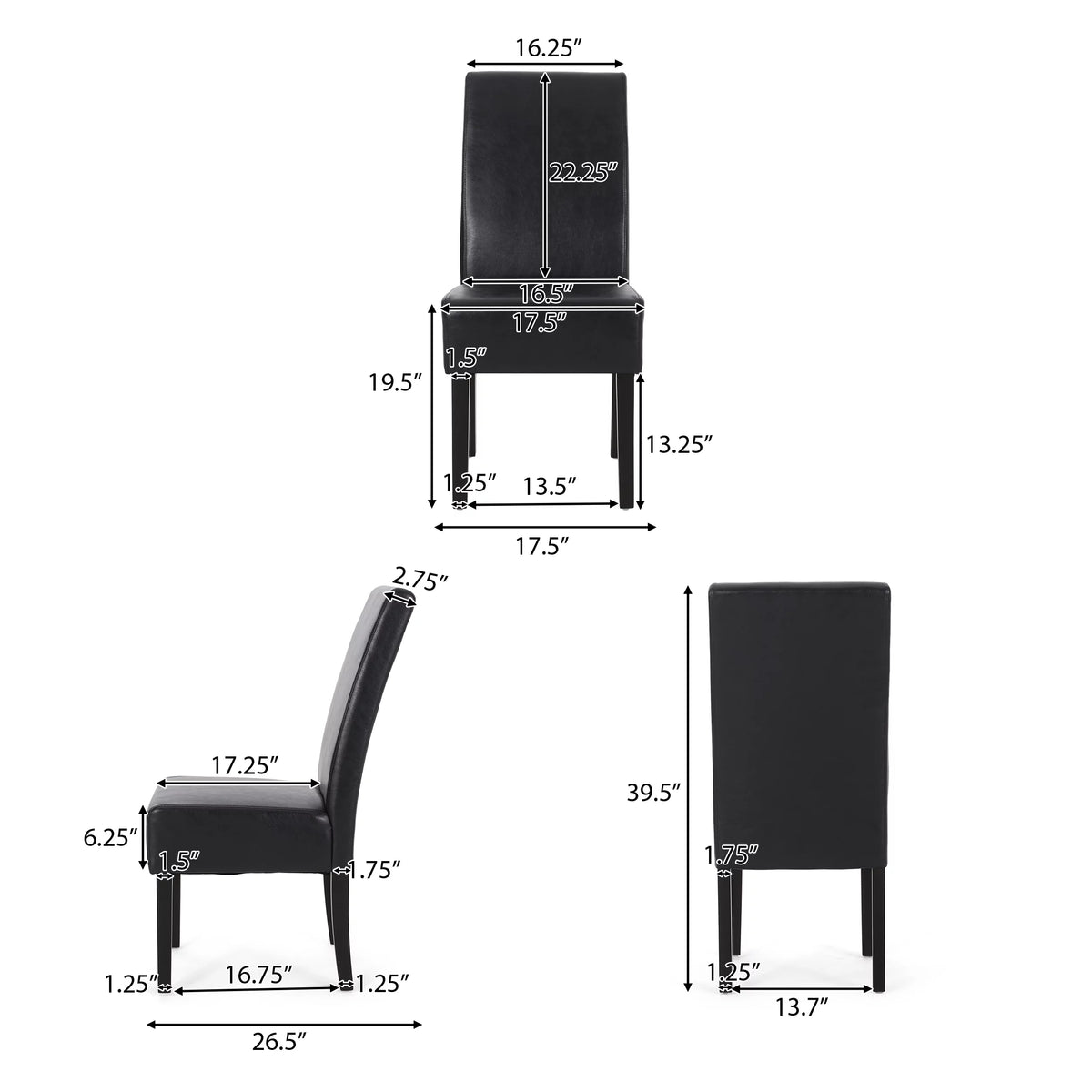 Faux Leather Upholstered Dining Chairs Set of 6 Q283