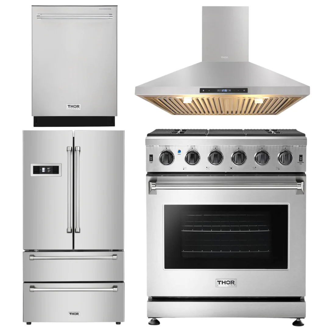 30 Gas Range, Range Hood, Refrigerator, Dishwasher L378