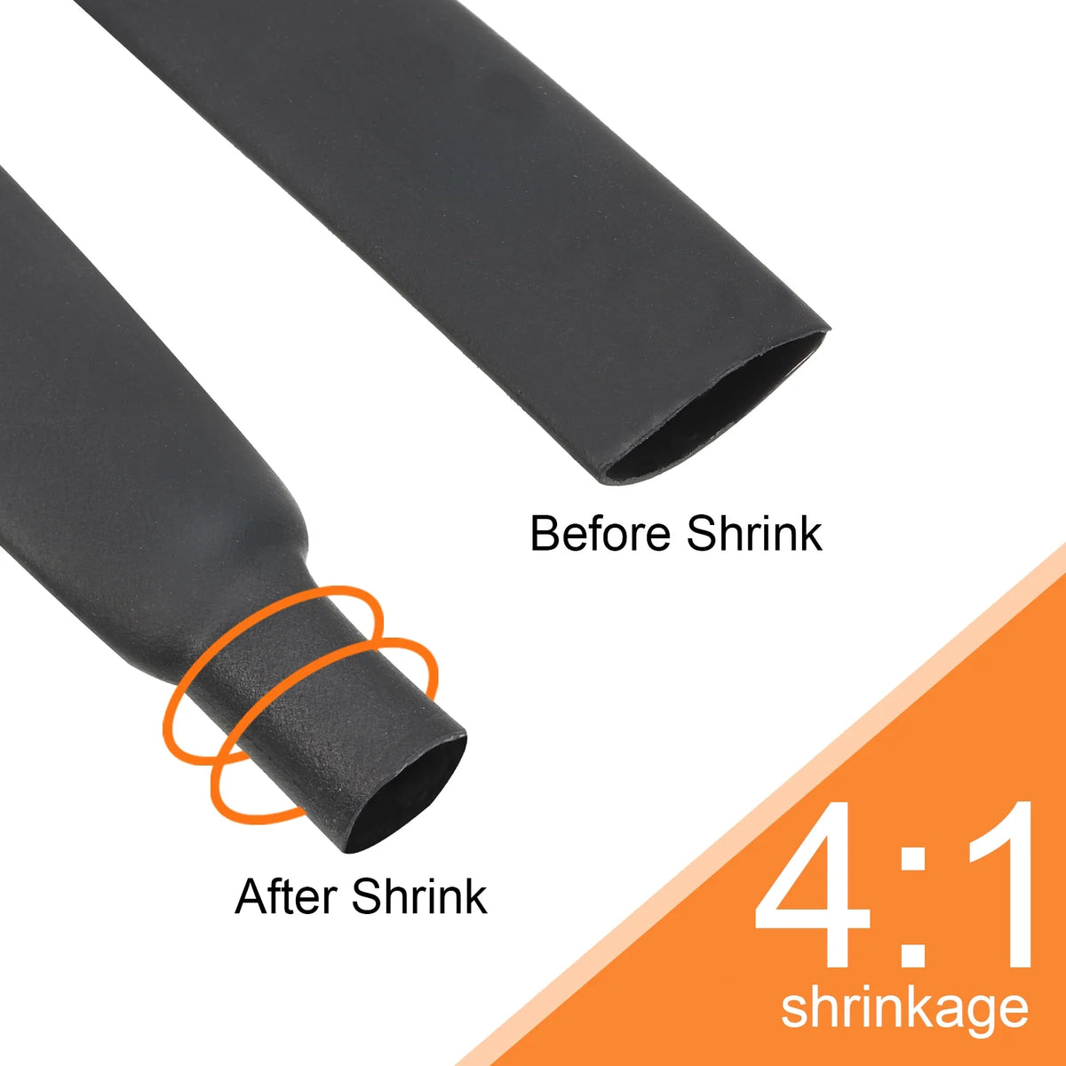 18mm Dia 50ft Black 4:1 Dual Wall Adhesive Lined Heat Shrink Tubing I3288