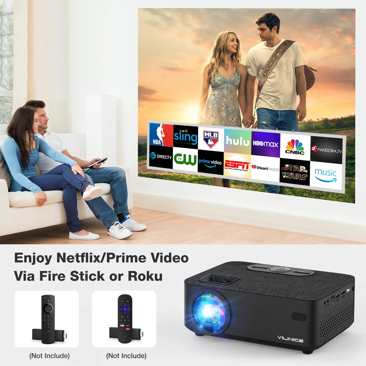 Mini WiFi Projector HD 1080P 240 LCD Display with Bluetooth S57760