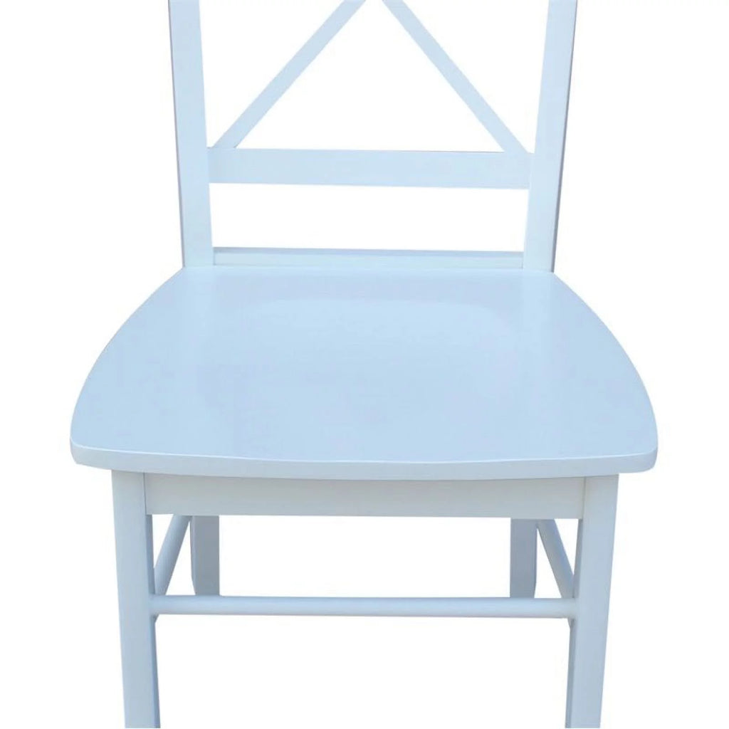 White Wooden X-Back Dining Chair Set of 2 D38598