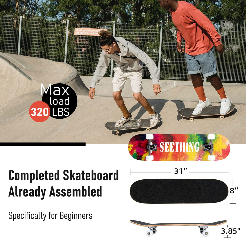 31"x8" Maple Complete Skateboard A28773