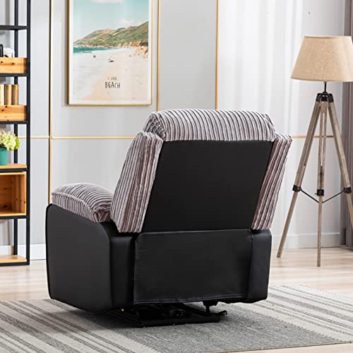 Brown Power Recliner Chair with Remote Control and Side Pockets D673