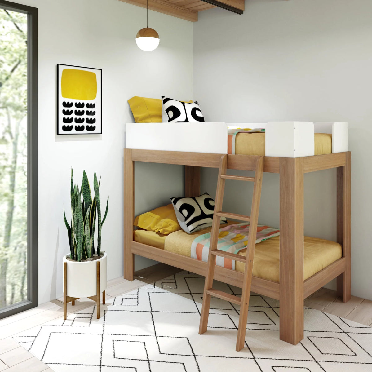 Twin Over Twin Solid Wood Bunk Bed B110