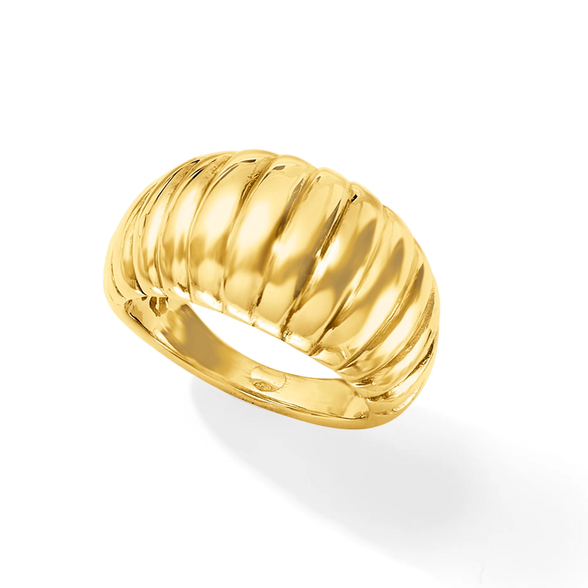 18kt Yellow Gold Electroform Dome Ring Y8448