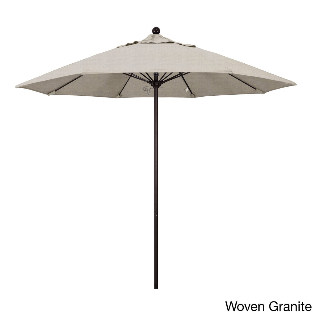 9& Fiberglass Market Umbrella Push Open Bronze/Olefin/White K615