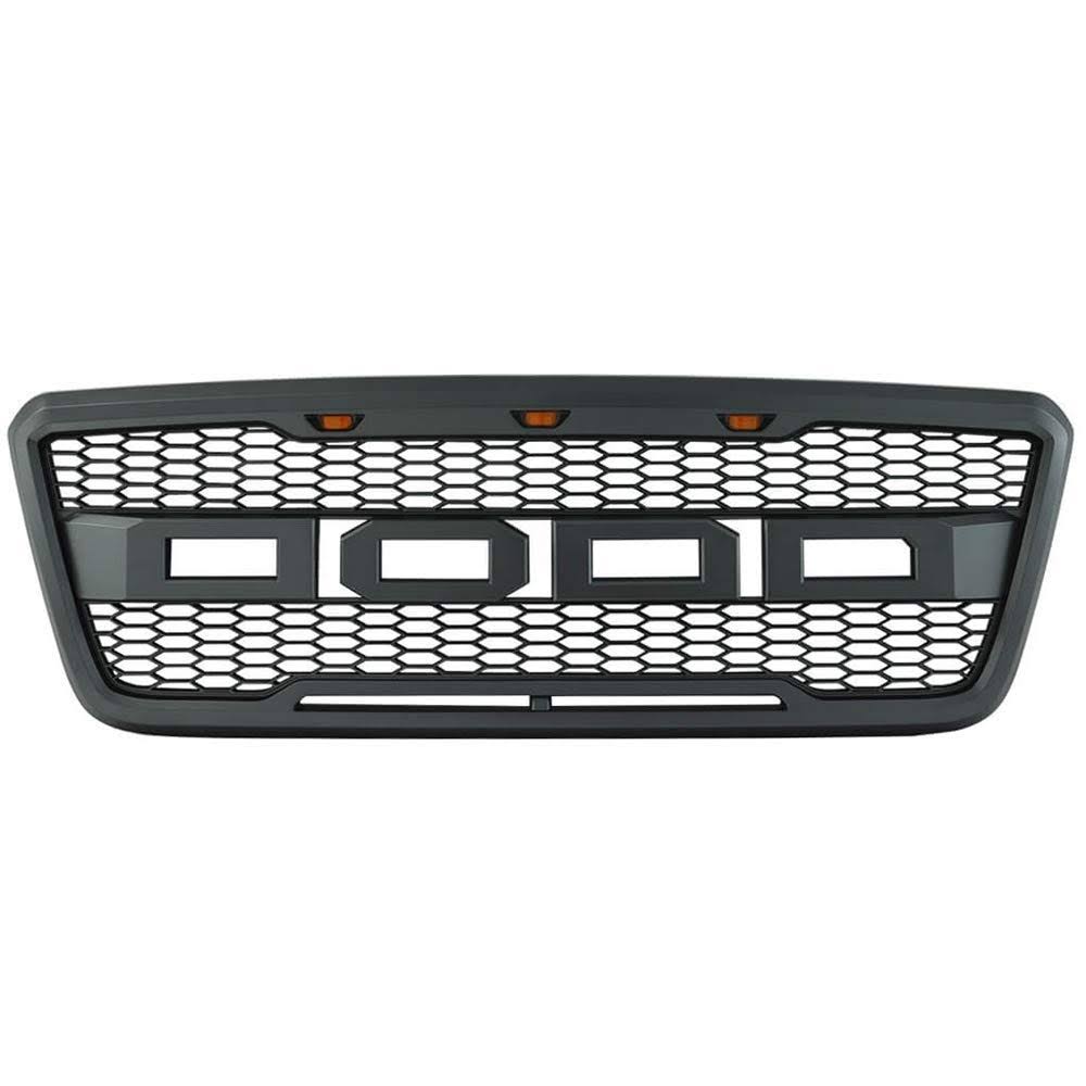 Gray Front Bumper Grille Hood Mesh Package L4624