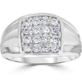 10k White Gold Diamond Mens Ring H1939