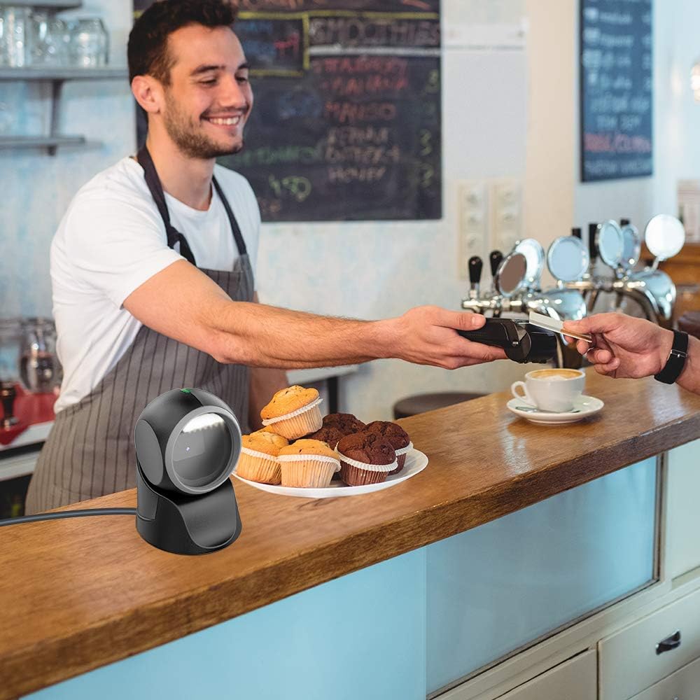 Desktop Barcode Scanner, Omnidirectional Hands-Free USB Wired V45874
