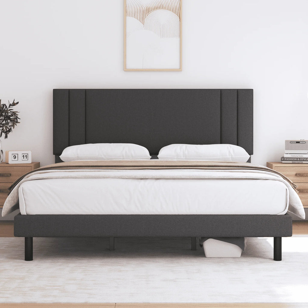 Queen Size Fabric Upholstered Platform Bed Frame S2197