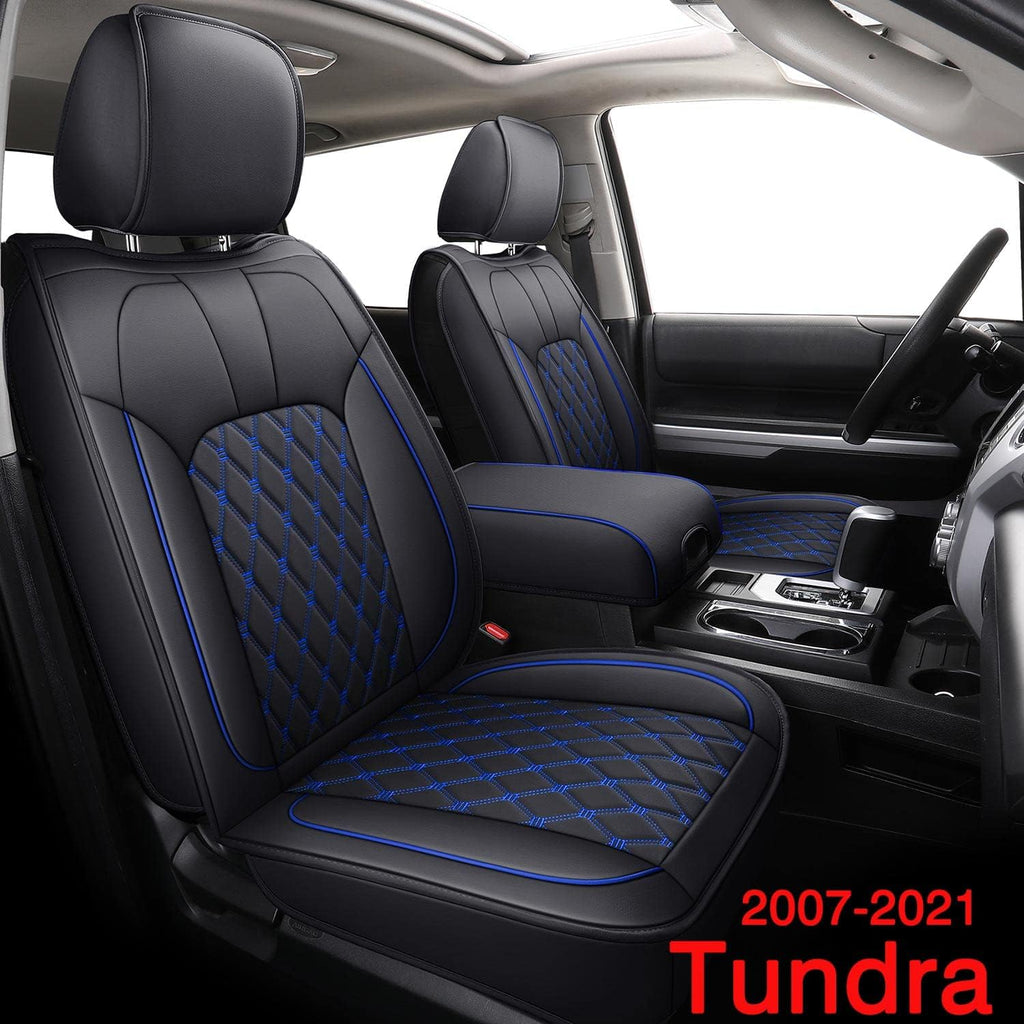 Black&Blue Water Proof Faux Leather Full Set Car Seat Covers G469