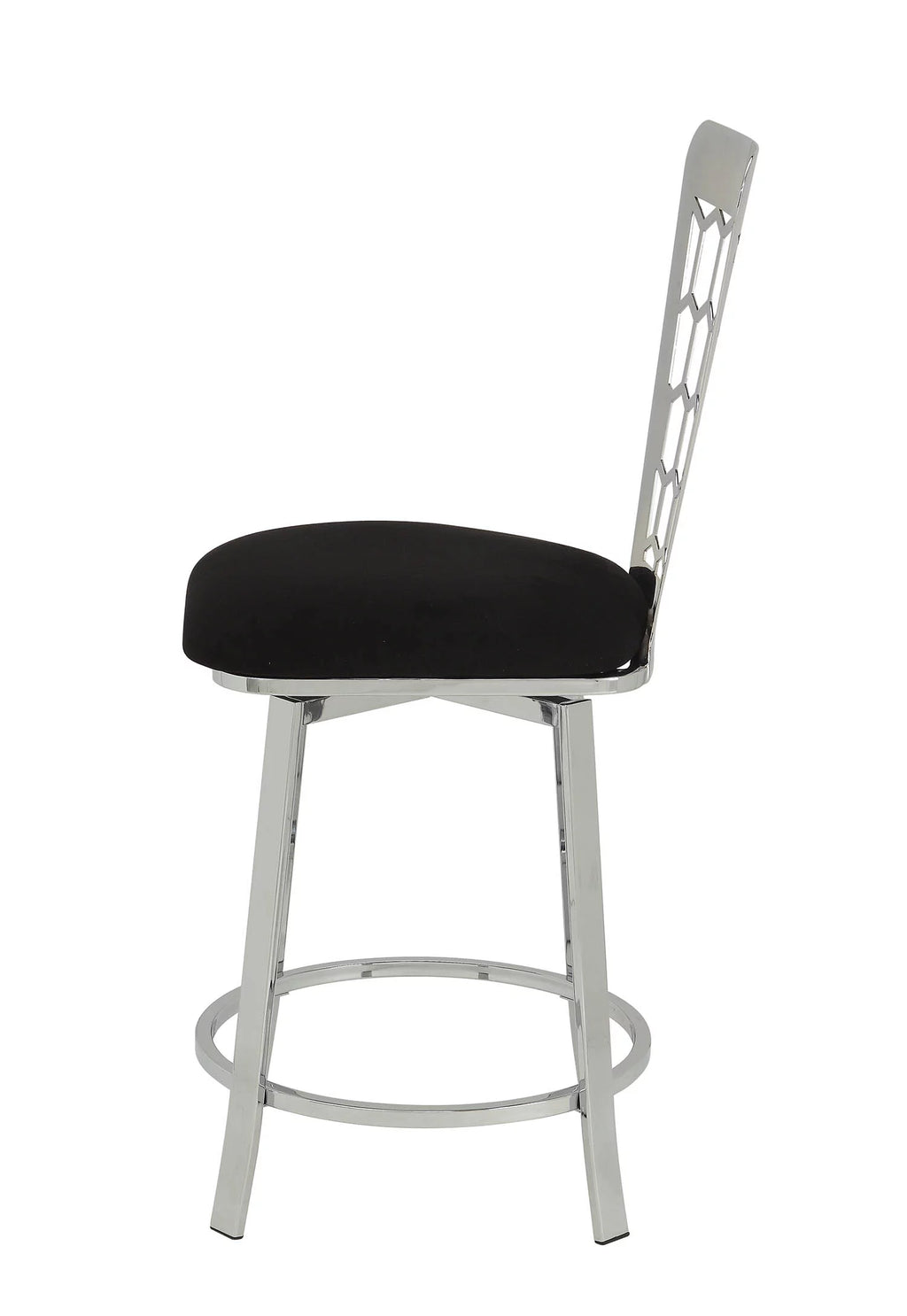 Black Microfiber Counter Height Chair Set of 2 N61394