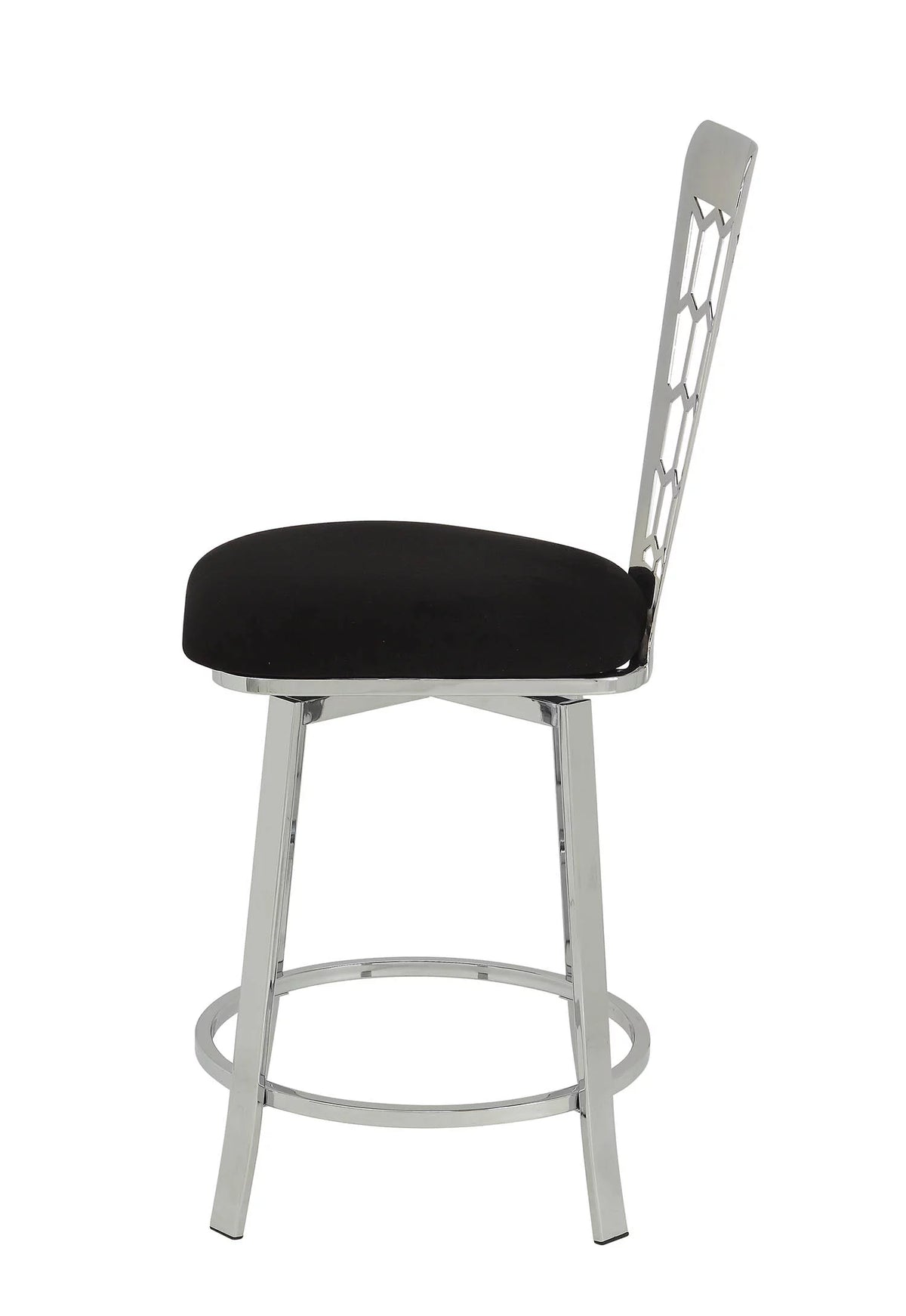 Black Microfiber Counter Height Chair Set of 2 N61394