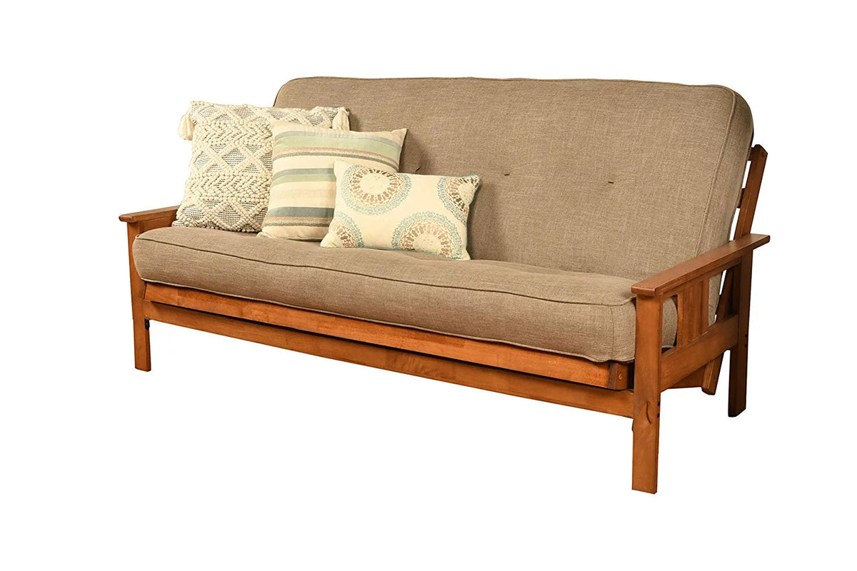 Full Futon with Fabric Mattress in Gray Stone E2080