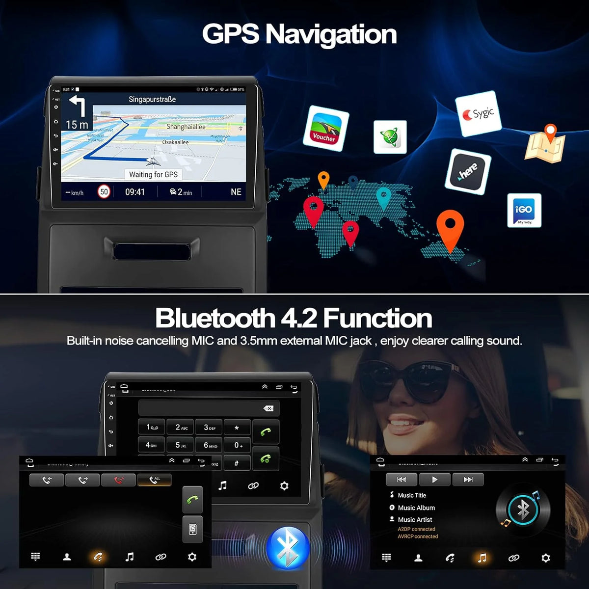 Android 13 9 Inch Touchscreen Car Stereo Radio with Backup Camera J5085