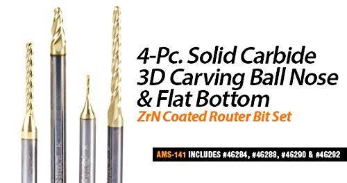 3-Pc ZrN Coated 1/4x22 Shank Router Bit Q5406