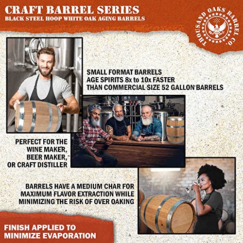 2 Liter Oak Aging Barrel with Wood Stand, Bung & Spigot M96083