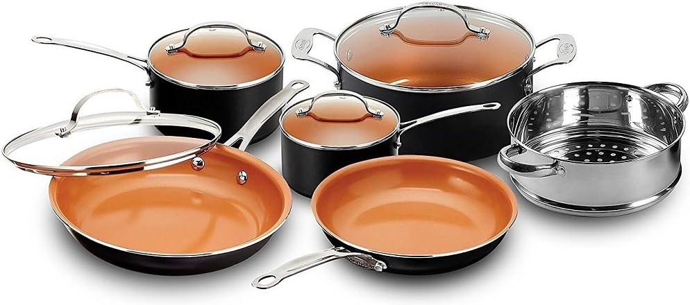 15-Piece Nonstick Titanium and Ceramic Cookware Set with Utensils M3530