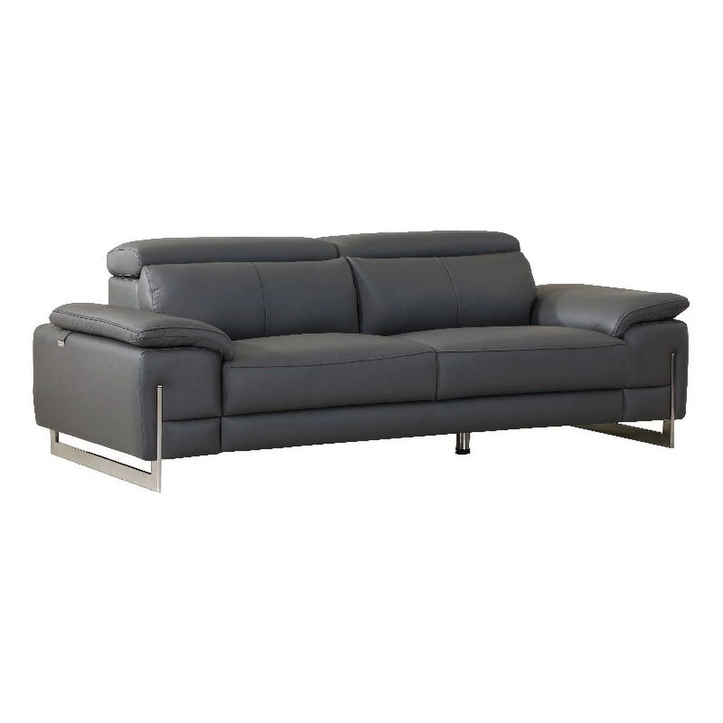 87" Genuine Italian Leather Sofa Dark Gray S415935