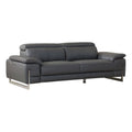 87" Genuine Italian Leather Sofa Dark Gray S415935