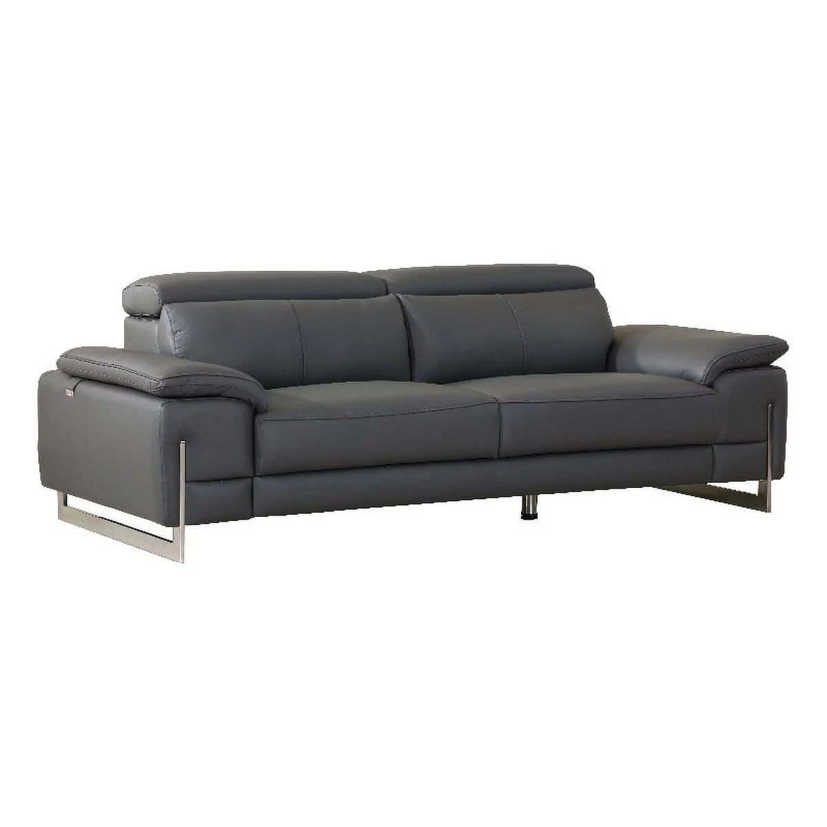 87" Genuine Italian Leather Sofa Dark Gray S415935