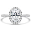14K White Gold Oval Halo Engagement Ring F334