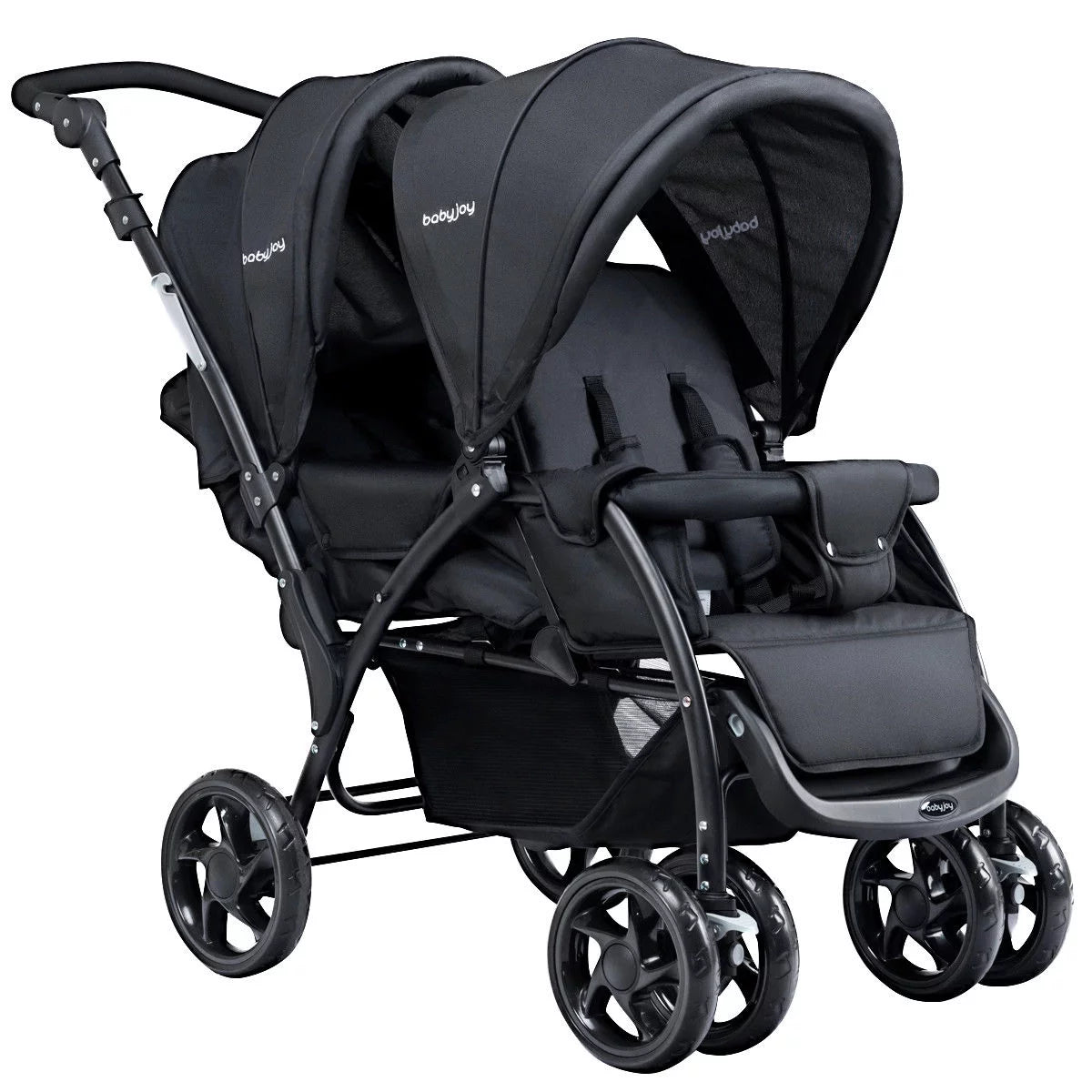 Double Stroller Foldable Lightweight Black K77834