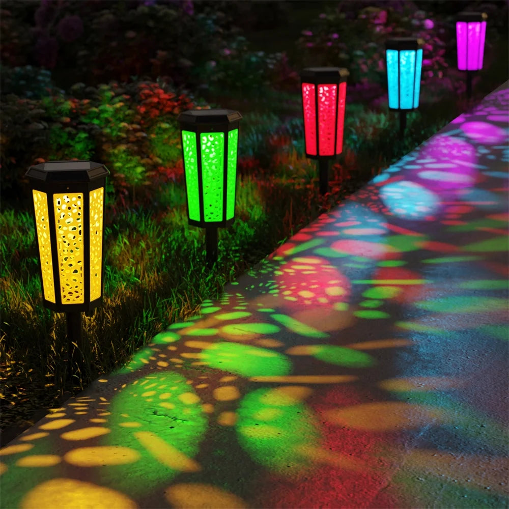 Solar Color Change Pathway Lights, 6 Pack Waterproof Low Voltage Landscape Path Light E68815