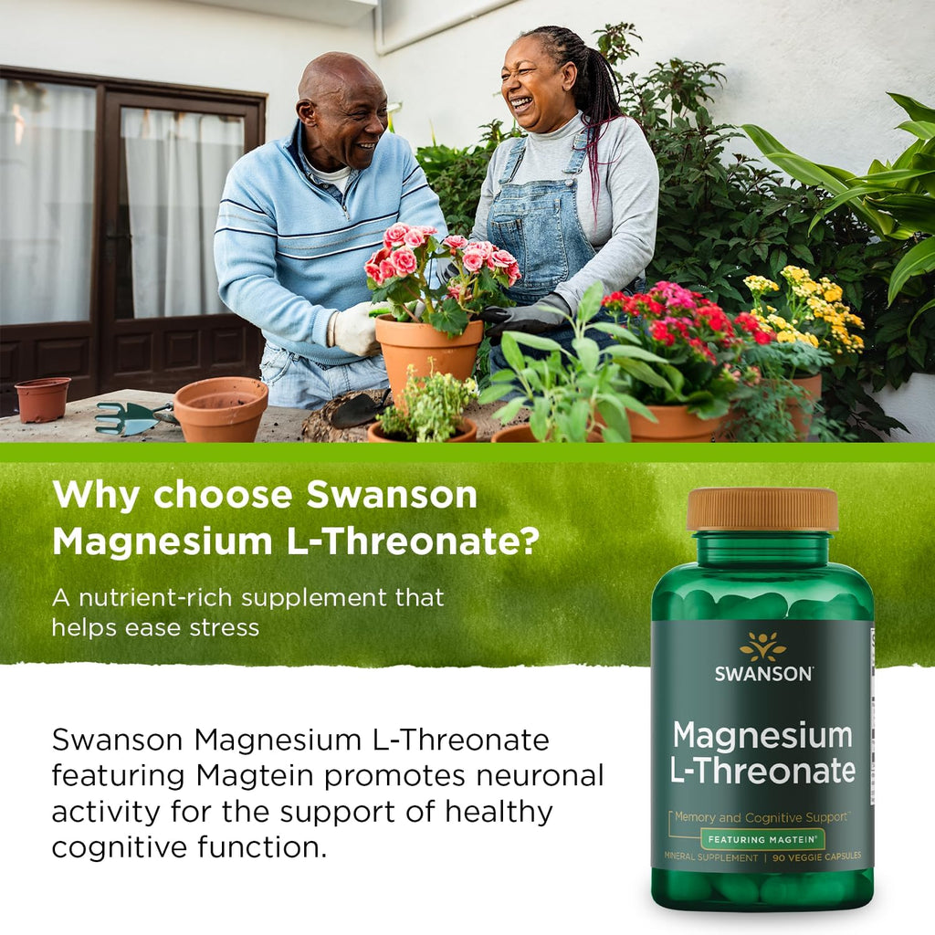 Magnesium L-Threonate Mineral Supplement 90 Veggie Capsules K553053