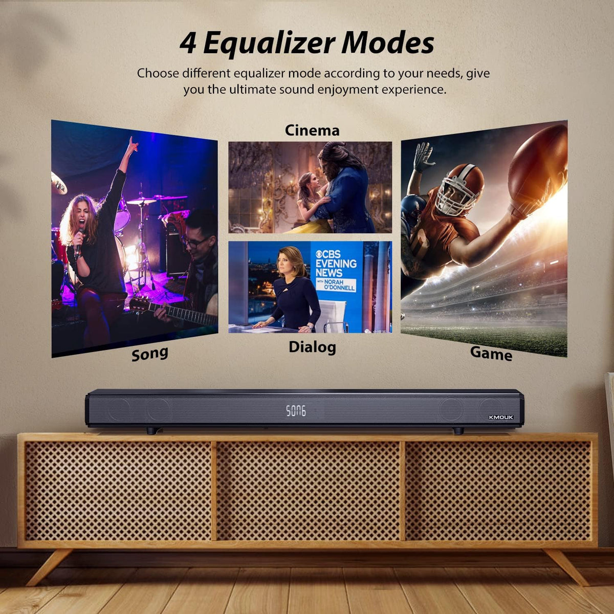 Soundbar with Built-in Dual Subwoofers, 6 Speakers, Bluetooth 5.0, HDMI ARC/Optical/AUX, 100W 2.1 G34142