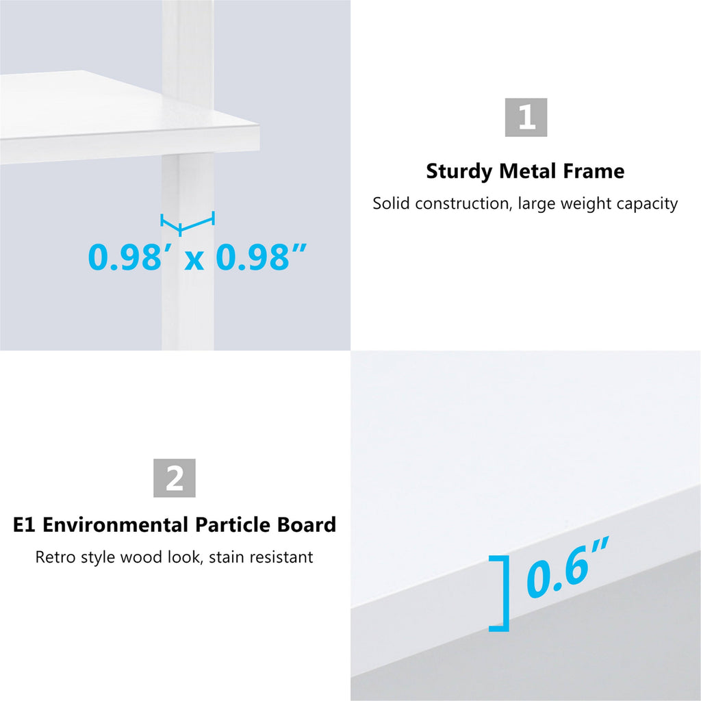 White 5-Tier Bookshelf K95044