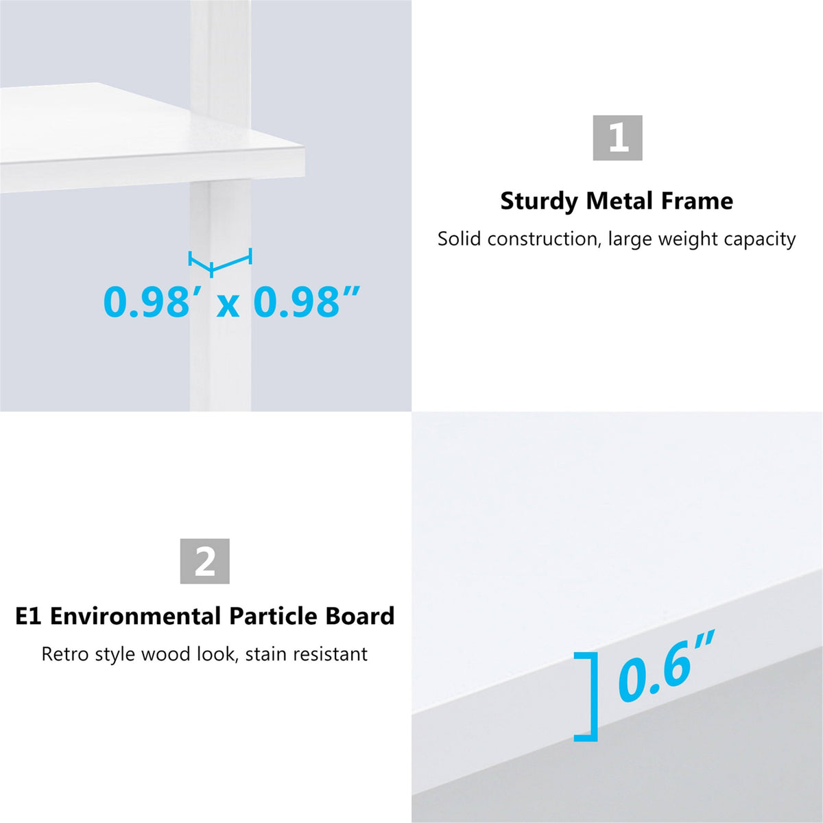 White 5-Tier Bookshelf K95044