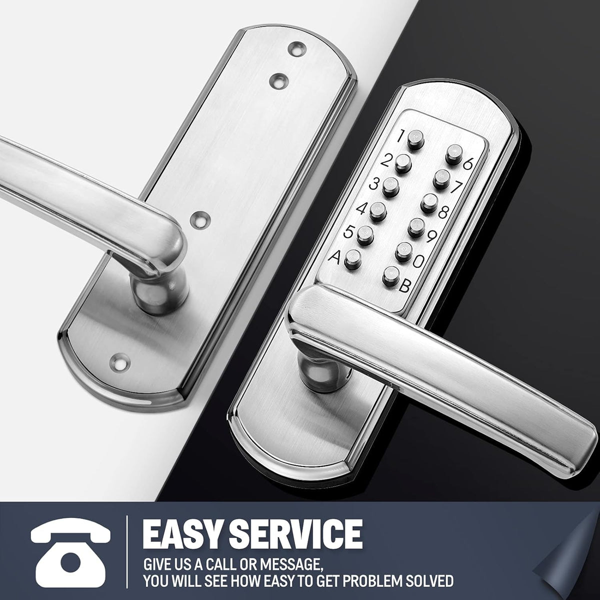 Keypad Door Lock with Handle Stainless Steel A193