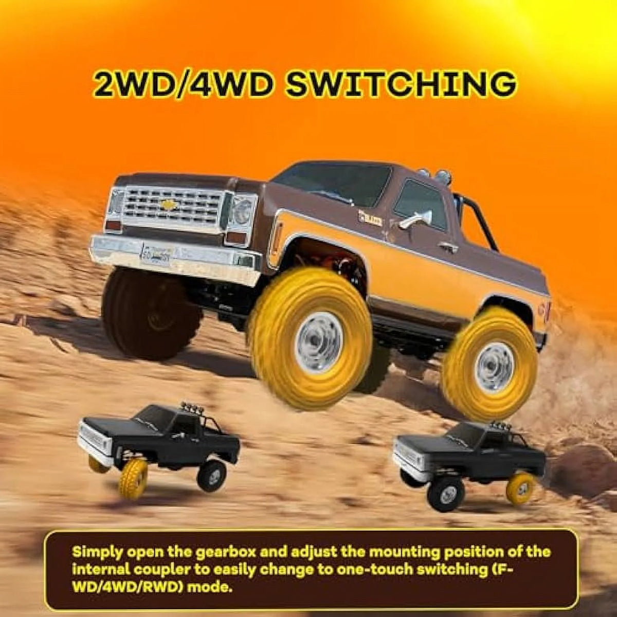 1/10 RC Crawler Pick Up Truck & SUV 2.4GHZ 11CH Remote Control Car Black D35637
