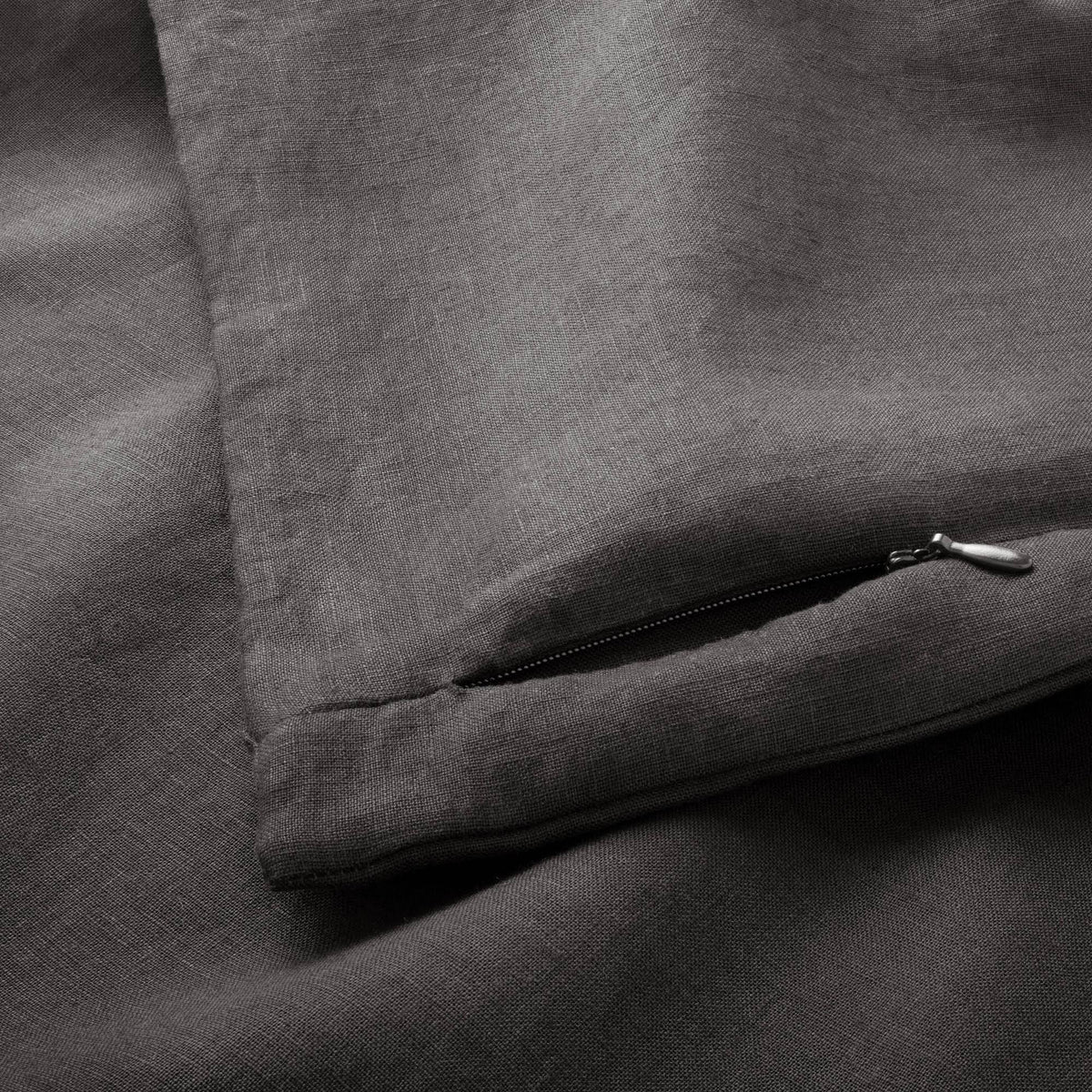 Washed Black Linen Duvet & Sham Set R8386