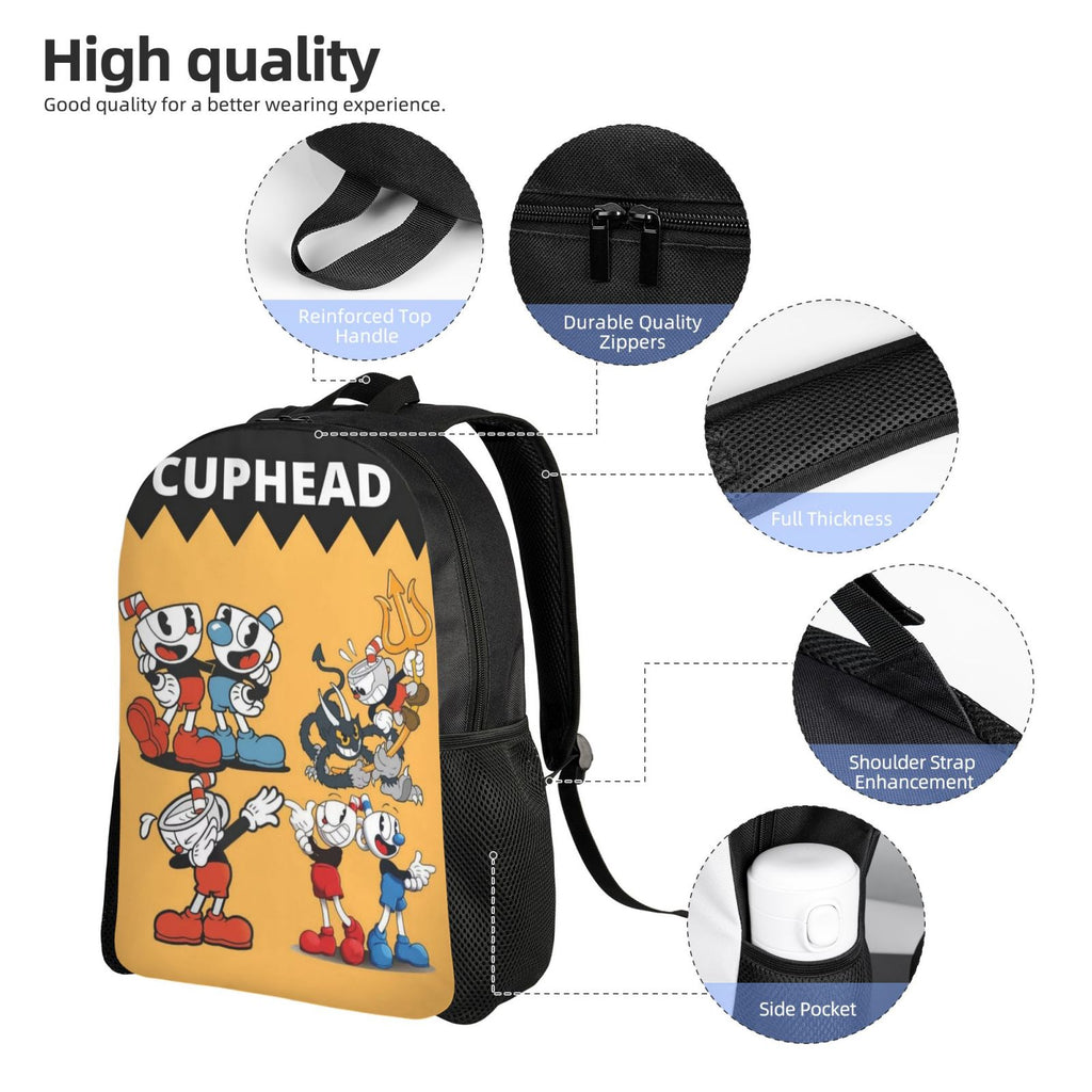 Cuphead Mugman Brothers Backpack Lightweight Daypack I4258