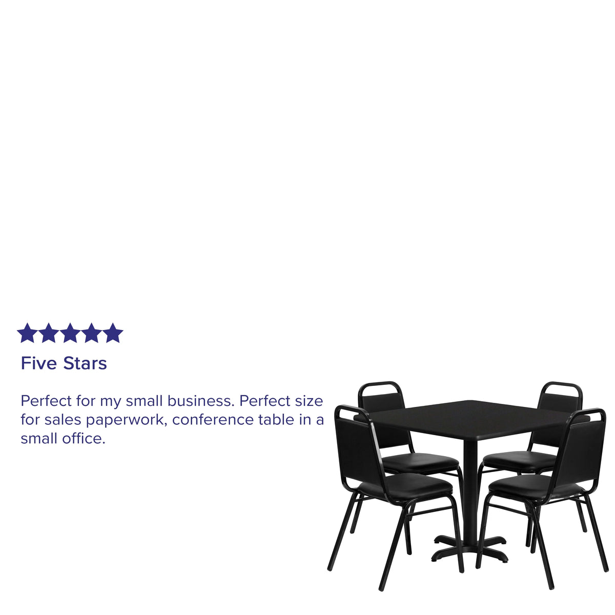 Black Laminate Table Set with 4 Banquet Chairs X125650