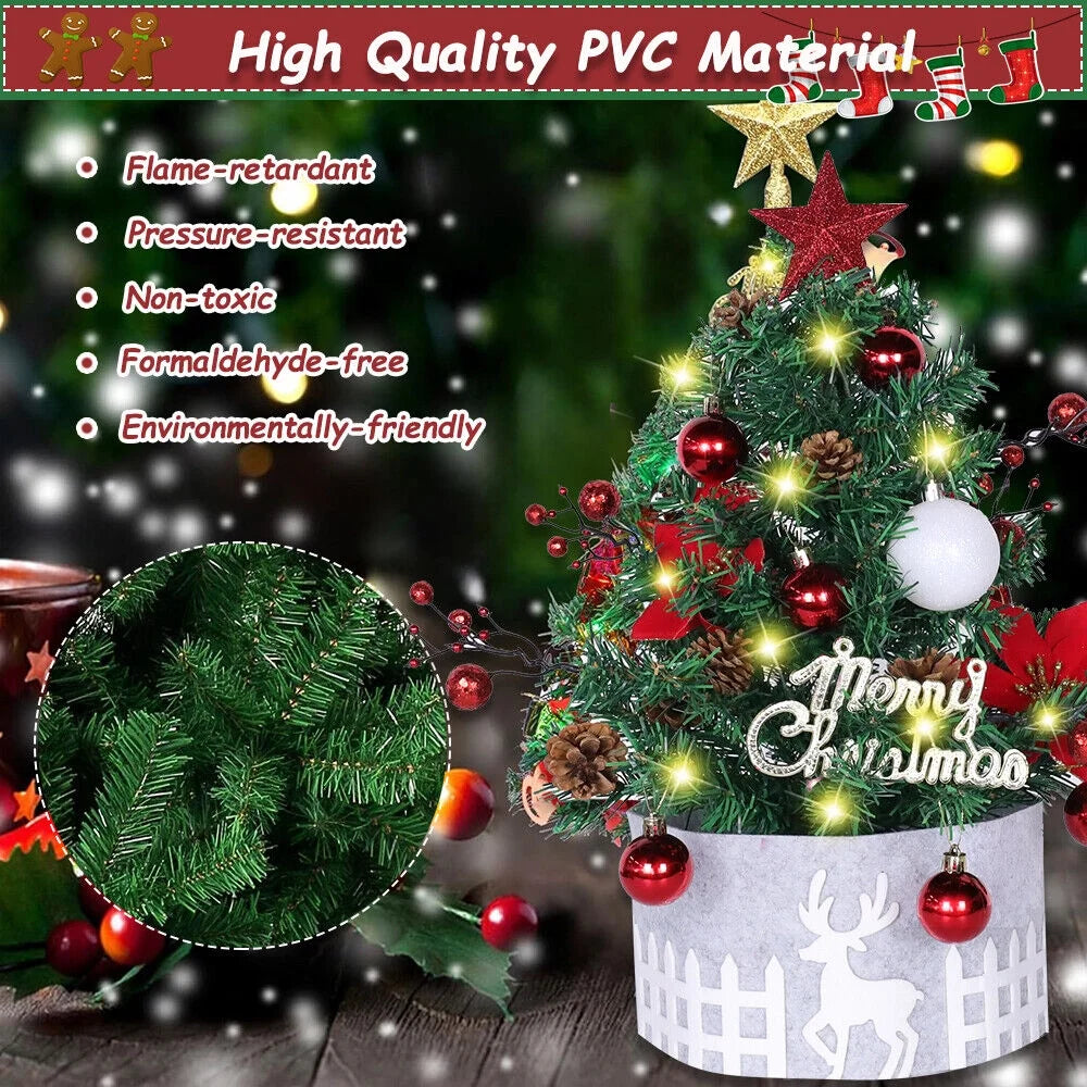 2ft Artificial Mini Christmas Pine Tree with Lights I841827