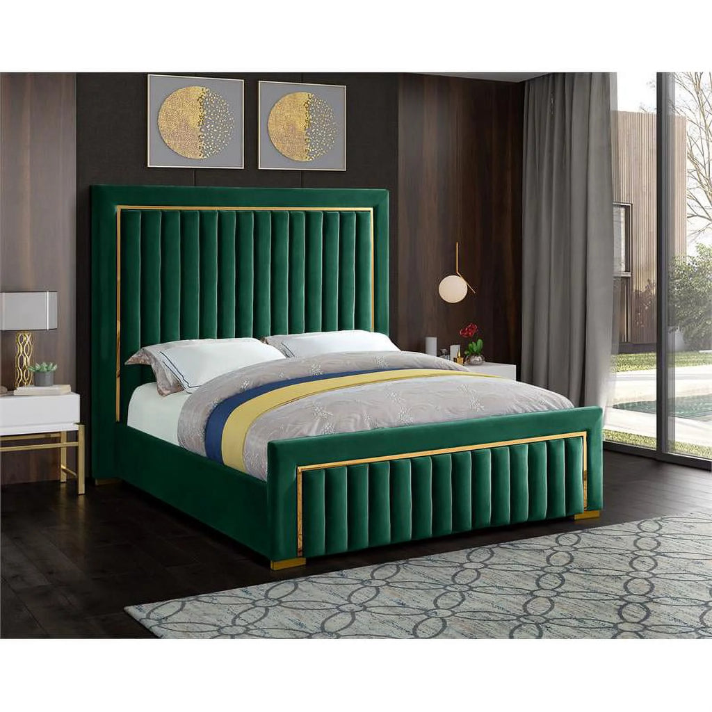 Solid Wood Velvet Queen Bed M180